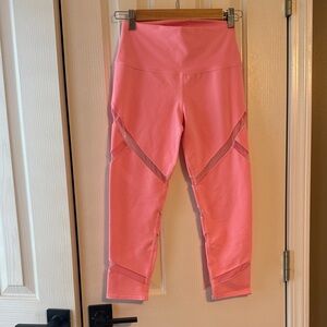 Alo Hot Pink Active Leggings with Mesh Insets